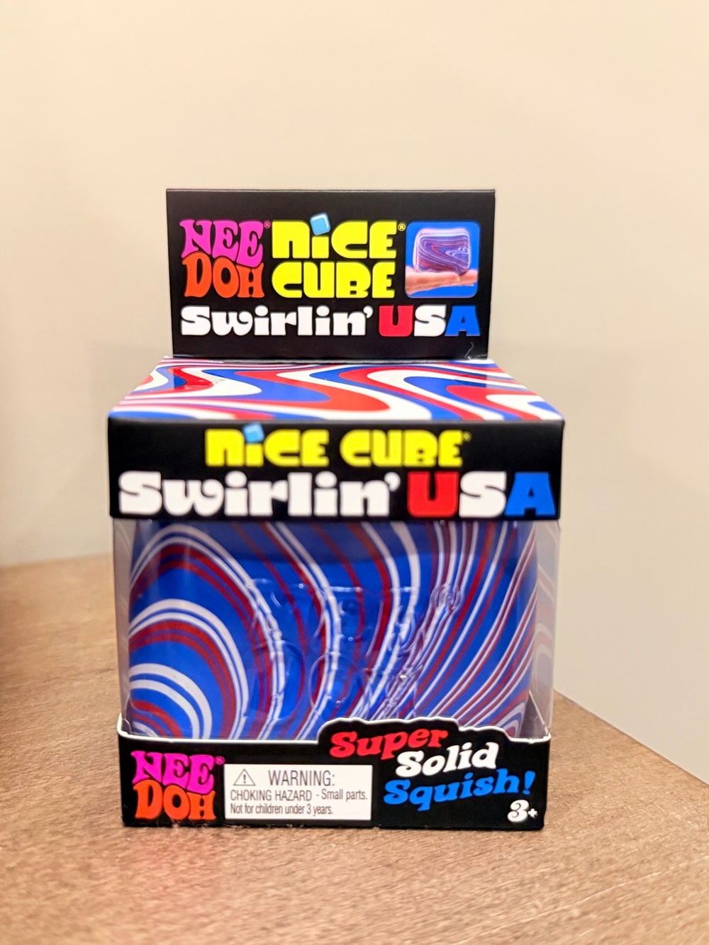 NeeDoh Nice Cube Swirl USA Squishy Fourth of July